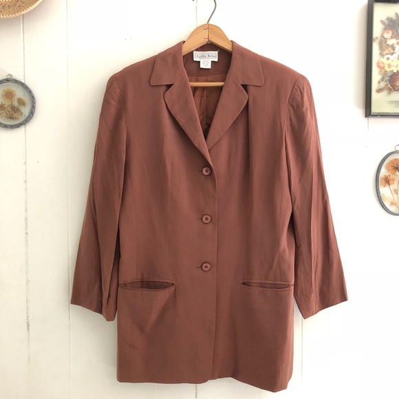 Vintage Jackets & Blazers - Silk Minimalist Long Blazer
